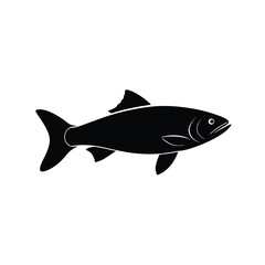 Salmon Silhouette Vector Art and Black Salmon Fish Illustration Design