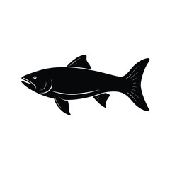 Fototapeta premium Salmon Silhouette Vector Art and Black Salmon Fish Illustration Design