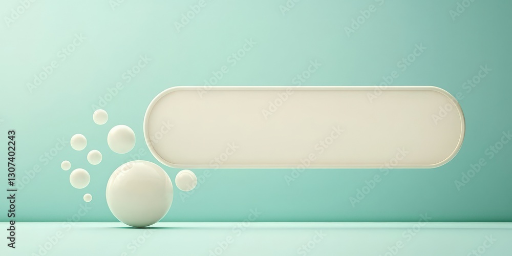 Aufkleber material science nanomaterials concept. minimalist design with bubbles and placeholder for text on a