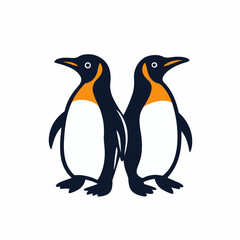 Simple Penguin Logo Silhouetted Vector Icon Illustration