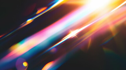 Radiant abstract light streaks with vibrant refraction effects for creative design projects