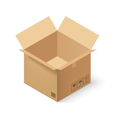 cardboard box on white background