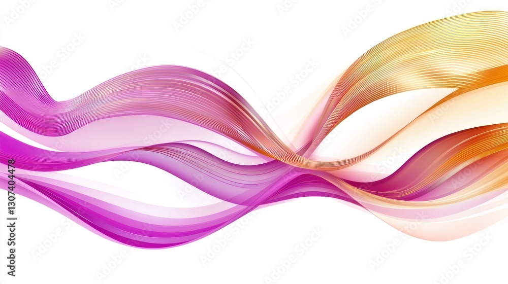 Poster abstract image showing colorful lines in a curved and wavy pattern