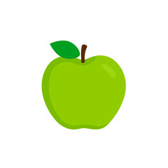 green apple on white background