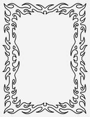 Black metal neo tribal frame for flyer, poster, or layout cd, 