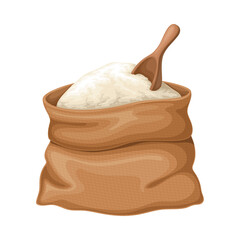 A bowl of flour and rice with baking ingredients