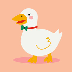 Minimalist line drawing of a cute duck, featuring smooth and simple lines for an adorable and modern look.