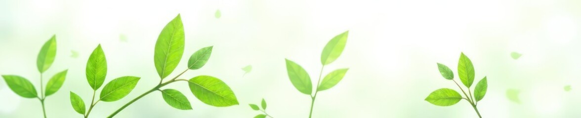 Obraz premium Simple green plant with leaves isolated on white background, nature, simplicity