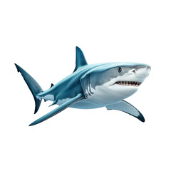 Obraz premium Realistic illustration of a great white shark swimming
