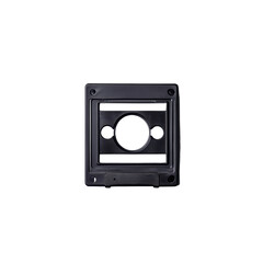 Fototapeta premium Black plastic electrical outlet cover plate