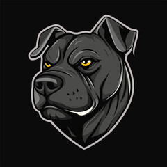 Pit Bull head icon. Dog logo. Fighting dogs label, sport mascot. T-shirt print.