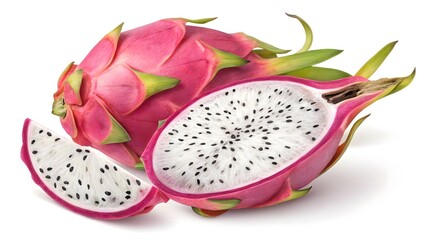 Vibrant Dragon Fruit Exotic Cross-Section with Detailed Texture V6
