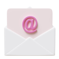 Email icon in an envelope isolated on white, transparent