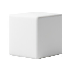 Fototapeta premium Simple white cube on a transparent background