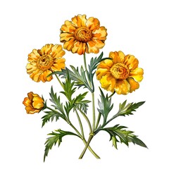there is a drawing of a bunch of flowers on a white background