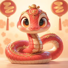 there is a cartoon snake with a crown on its head