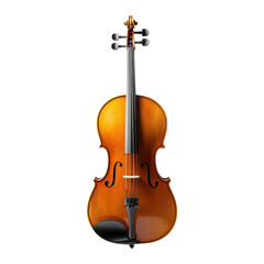 Fototapeta premium Elegant wooden violin on a white background