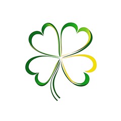 there is a four leaf clover with a green and yellow design