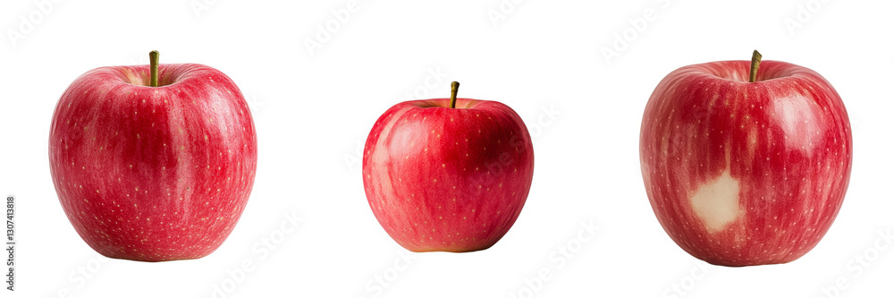 Poster the picture presents a fresh red apple set against a transparent and white background