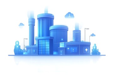 Obraz premium Futuristic Factory Illustration