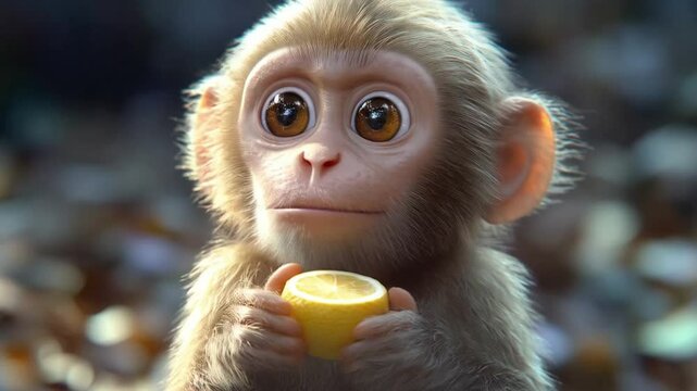 The little monkey swung from branch to branch, chattering excitedly as it explored the lush jungle, its curious eyes sparkling with mischief and wonder.