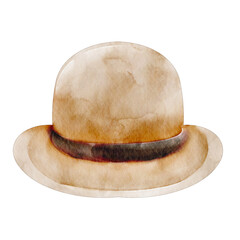 watercolor bowler hat