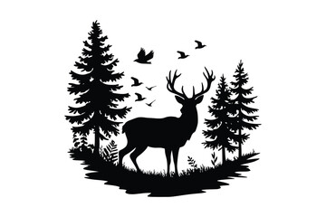 Antelope and Gazelle Silhouette Vector Illustration for Wildlife and Nature Design