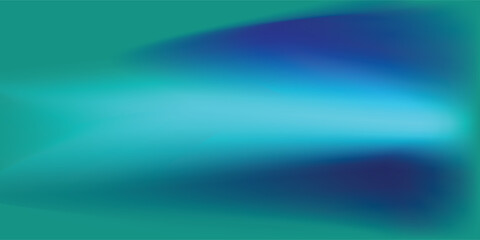 Blue-green gradient studio room, abstract background pattern, walls and floor reflect neon lights, dark tones