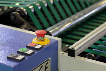 control panel of the conveyor with narrow belts