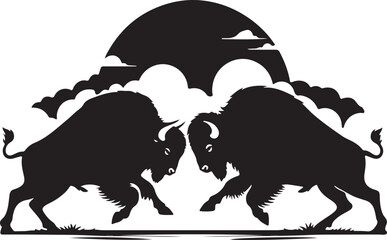 Bison Silhouette Vector Illustration Art-8
