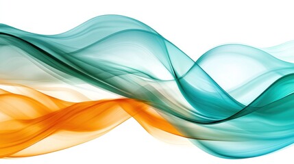 Fototapeta premium Abstract design featuring flowing waves with teal and orange colors