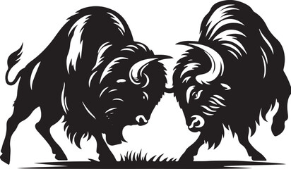 Bison Silhouette Vector Illustration Art-16