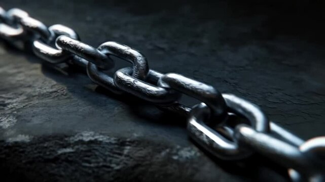 The heavy metal chain clinked as it was pulled, symbolizing both strength and the weight of confinement.