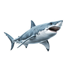 Naklejka premium Realistic depiction of a great white shark swimming