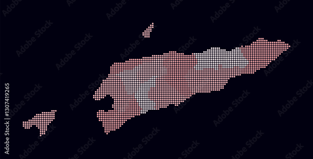 Poster timor-leste dotted map. digital style map of the country on dark background. timor-leste shape with 