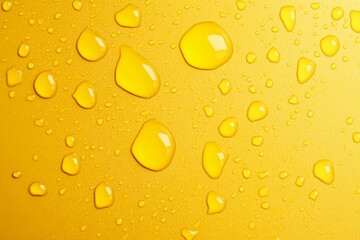 Yellow Water Droplets on a Surface