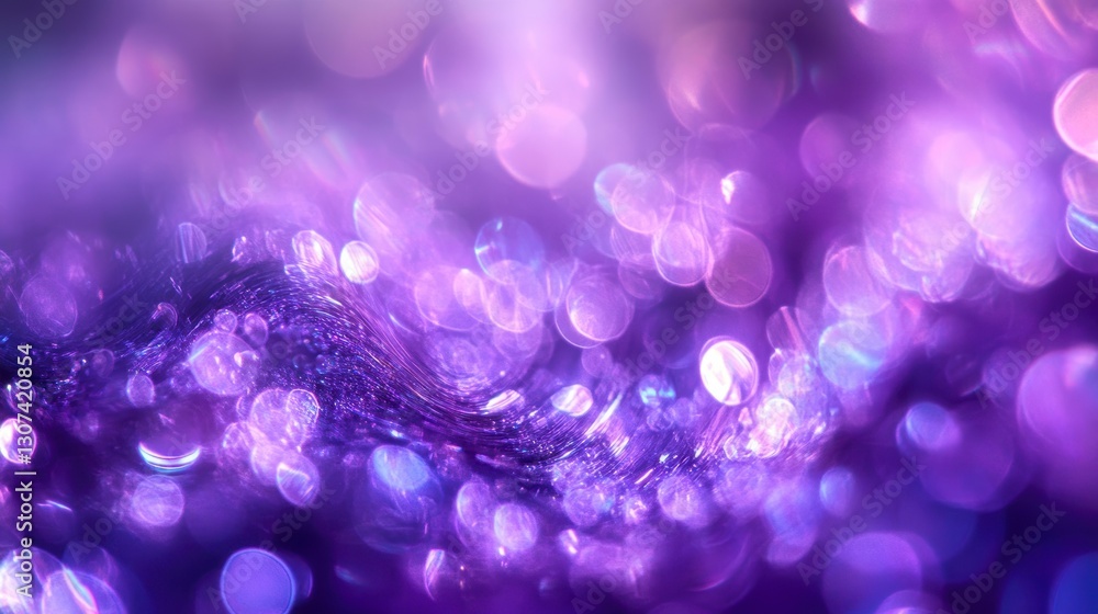 Poster abstract purple bokeh background with light and waves. possible use wallpaper, website background