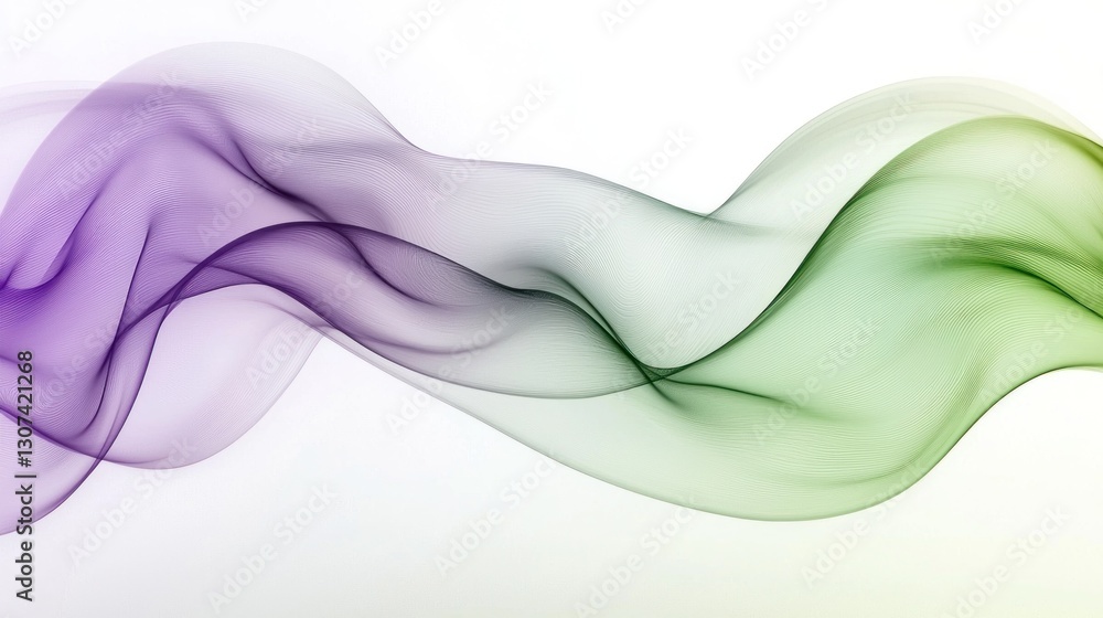 Poster colorful abstract flowing wave shapes with smooth gradient background