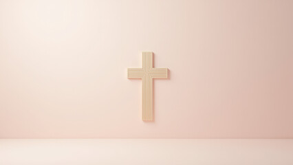 Obraz premium A minimalist Christian cross on a solid background.