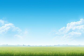 Fototapeta premium green field and blue sky