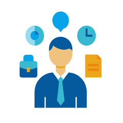 business man icon Isolated on transparent background.
