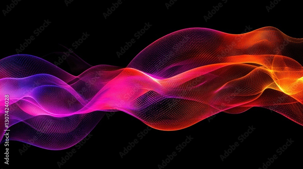 Poster a colorful abstract pattern is floating against the black background