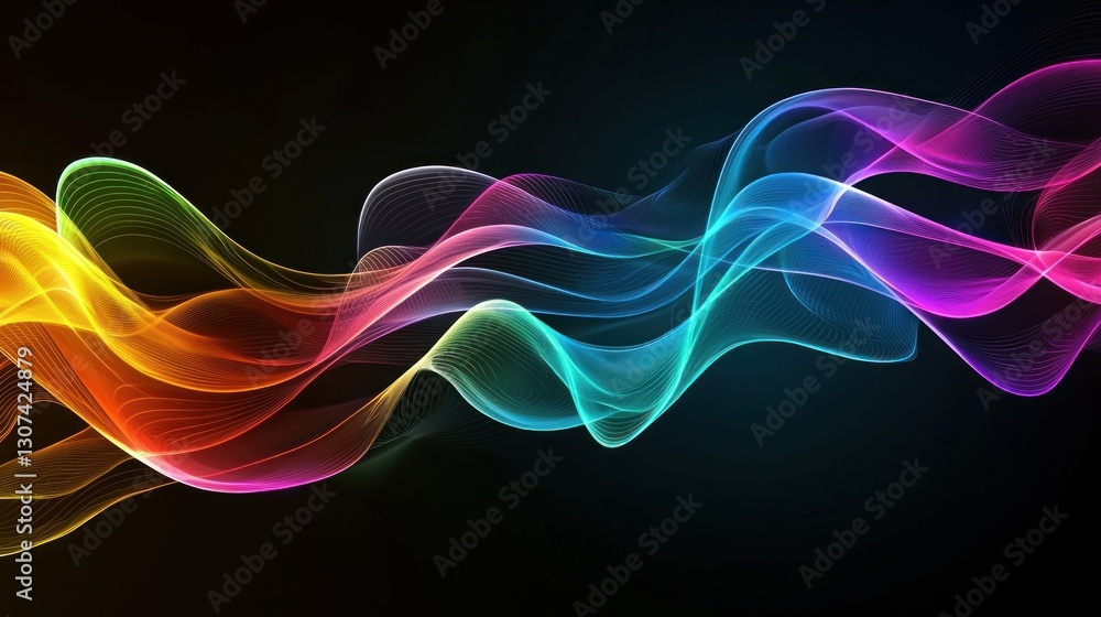 Poster a flowing abstract background composed of many color gradients