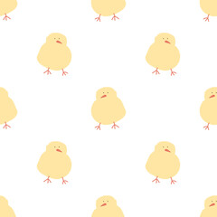 A cute chicken Easter pattern showcases fluffy, cheerful chicks in soft pastel colors. The design radiates a sweet and joyful vibe perfect for Easter