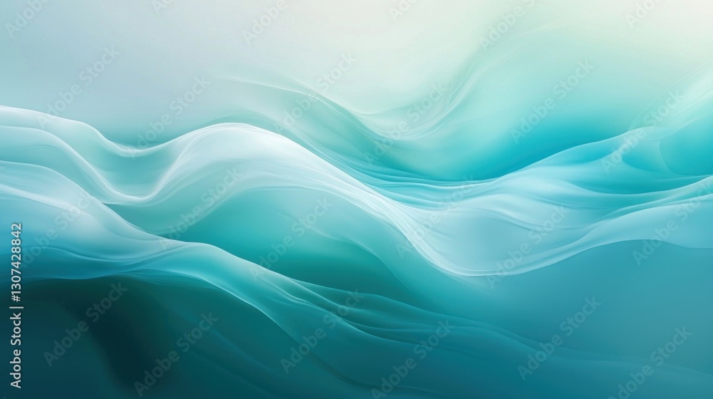 Poster abstract blue and teal waves create a flowing background image