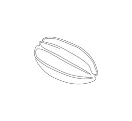 Star fruit continuous line. Continuous one line drawing Star fruit. Star fruit concept. single line drawing