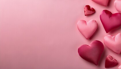 Fototapeta premium pink background with hearts for valentine