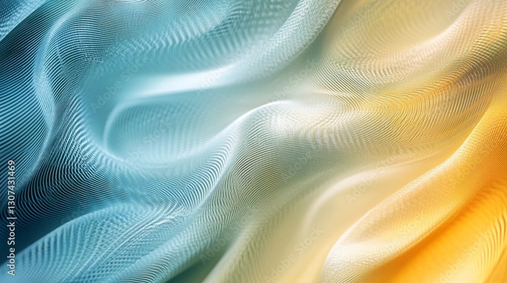 Aufkleber abstract image featuring flowing fabric with gradient color transitions