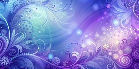 Aesthetic, vibrant abstract background with a soft blue-purple gradient, featuring swirling patterns and shapes in shades of indigo, lavender, and violet hues, blue purple gradient, soothing colors