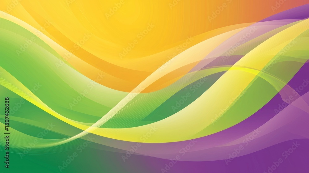 Poster colorful abstract background featuring wavy flowing lines and forms